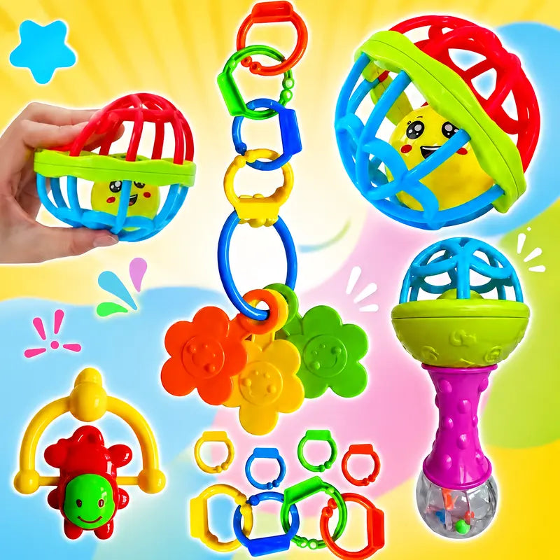 Kit 8 Peças Sensorial Silicone Brinquedo Educativo Colorido
